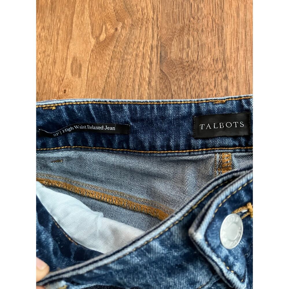 Talbots Women's 2P Jeans High Waist Relaxed‎ Jeans Petite Blue Casual Pants - Picture 3 of 6